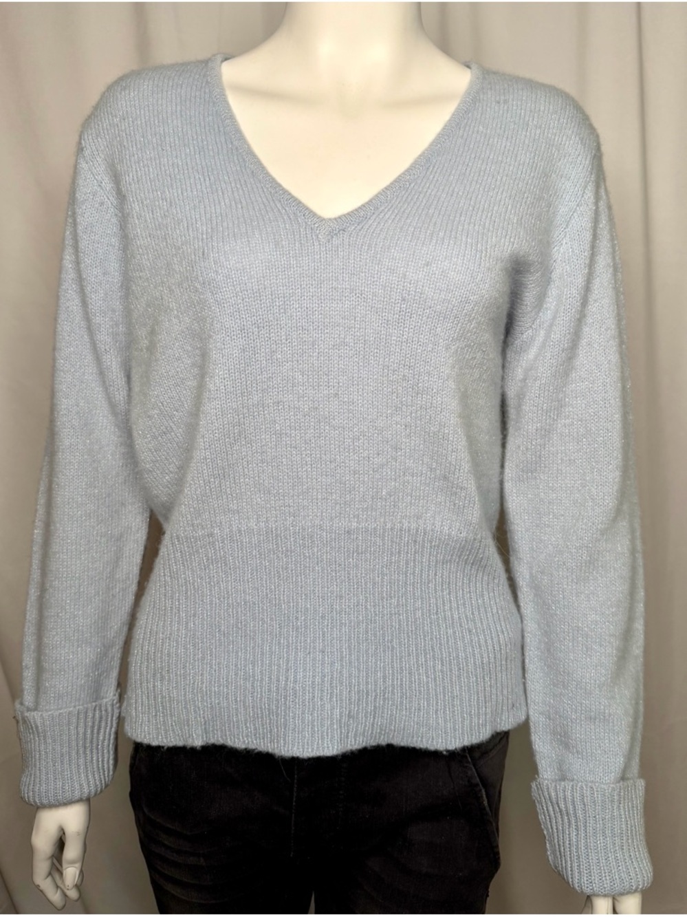 Calvin Klein Jeans Pale Blue V-Neck Sweater
